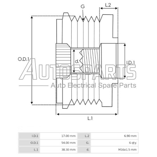 33580.1 - GEBE, ΚΑΣΤΑΝΙΑ ΔΥΝΑΜΟΥ VALEO OPEL, FIAT, SUZUKI