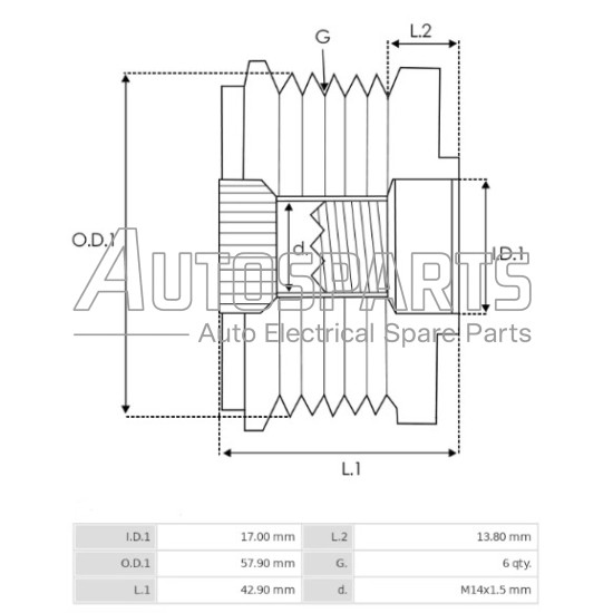 35489.1 - GEBE, ΚΑΣΤΑΝΙΑ ΔΥΝΑΜΟΥ TOYOTA AURIS, YARIS, VERSO D-4D