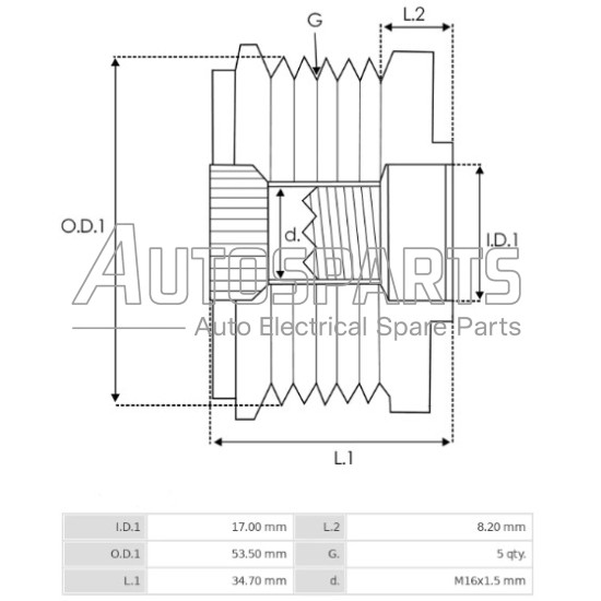 35438.1 - GEBE, ΚΑΣΤΑΝΙΑ ΔΥΝΑΜΟΥ OPEL CORSA D, MERIVA