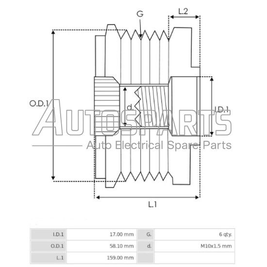 35402.1 - GEBE, ΚΑΣΤΑΝΙΑ ΔΥΝΑΜΟΥ LITENS FORD COURIER, FIESTA, FOCUS, TOURNEO, CONNECT, TRANSIT