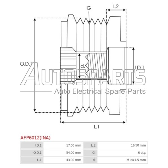35396.1 - GEBE, ΚΑΣΤΑΝΙΑ ΔΥΝΑΜΟΥ DENSO ALFA ROMEO, FIAT, FORD, MAZDA, OPEL, VOLVO