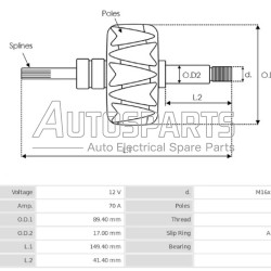 IA6000 - PROTECH, ΠΟΜΠΙΝΑ ΔΥΝΑΜΟΥ VALEO 12V 70Amp