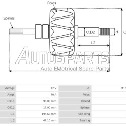 IA6086 - PROTECH, ΠΟΜΠΙΝΑ ΔΥΝΑΜΟΥ HITACHI 12V 