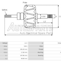 IA6089 - PROTECH, ΠΟΜΠΙΝΑ ΔΥΝΑΜΟΥ VALEO 12V