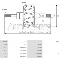 IA6006 - PROTECH, ΠΟΜΠΙΝΑ ΔΥΝΑΜΟΥ LUCAS 12V FORD TRANSIT