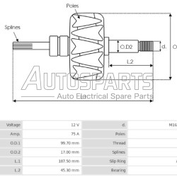 AR5001 - AS-PL, ΠΟΜΠΙΝΑ ΔΥΝΑΜΟΥ MITSUBISHI 12V 