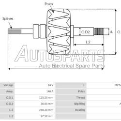 136579 - CARGO, ΠΟΜΠΙΝΑ ΔΥΝΑΜΟΥ BOSCH 24V 140Amp