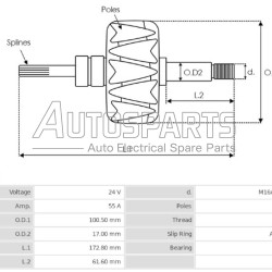 133444 - PROTECH, ΠΟΜΠΙΝΑ ΔΥΝΑΜΟΥ BOSCH 24V 55A