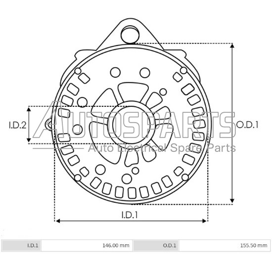 IA7733 - PROTECH, ΑΝΟΡΘΩΣΗ + ΚΑΠΑΚΙ ΔΥΝΑΜΟΥ VALEO 154mm 80Amp