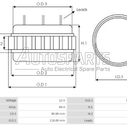 135138 - CARGO, ΠΗΝΙΟ ΔΥΝΑΜΟΥ DENSO 12V 80Amp 4 ΕΞΟΔΟΥΣ TOYOTA