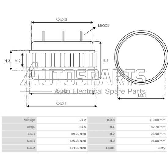 IA6406 - PROTECH, ΠΗΝΙΟ ΔΥΝΑΜΟΥ BOSCH 24V 35Amp