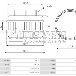 S/2054 - ORME, ΠΗΝΙΟ ΔΥΝΑΜΟΥ BOSCH 24V 140Amp
