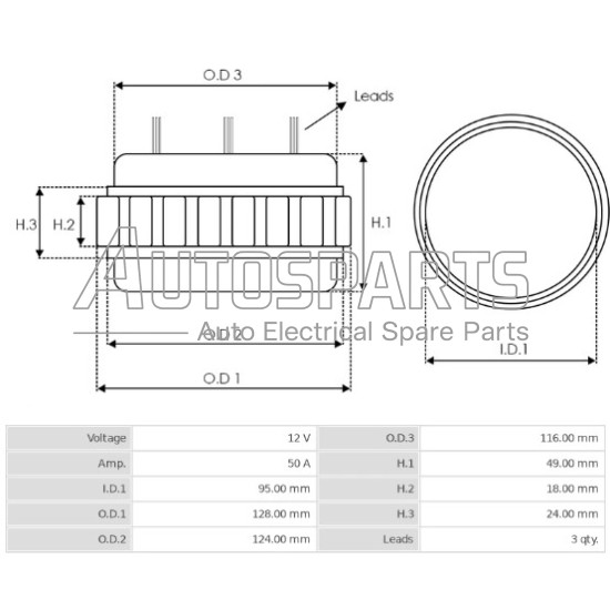 27-8109 - WAIGLOBAL, ΠΗΝΙΟ ΔΥΝΑΜΟΥ HITACHI 12V