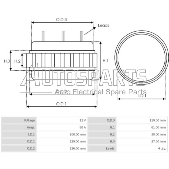 IA6441 - PROTECH, ΠΗΝΙΟ ΔΥΝΑΜΟΥ MITSUBISHI 12V 