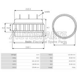 177112 - ENKO, ΠΗΝΙΟ ΔΥΝΑΜΟΥ BOSCH 12V 