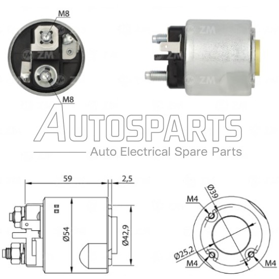 ZM2491 - ZM, ΜΠΟΥΤΟΝ ΜΙΖΑΣ VALEO 12V DACIA LOGAN, RENAULT CLIO, KANGOO, MEGANE, THALIA