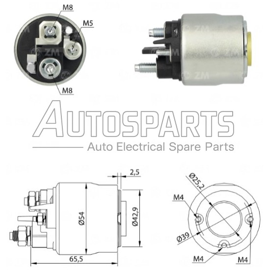 ZM2494 - ZM, ΜΠΟΥΤΟΝ ΜΙΖΑΣ VALEO 12V CITROEN BERLINGO, C2, C3, PEUGEOT 206, 307, PARTNER