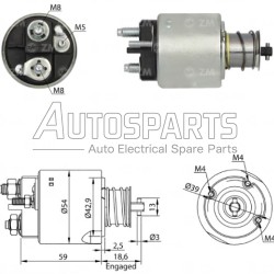 ZM3492 - ZM, ΜΠΟΥΤΟΝ ΜΙΖΑΣ VALEO 12V PEUGEOT 206, RENAULT CLIO, KANGOO