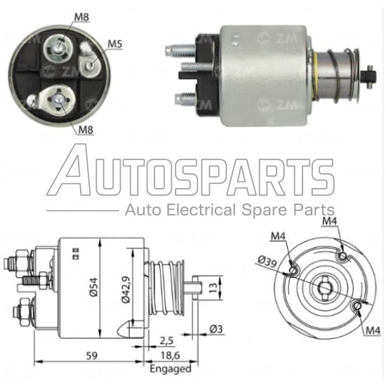 ZM3492 - ZM, ΜΠΟΥΤΟΝ ΜΙΖΑΣ VALEO 12V PEUGEOT 206, RENAULT CLIO, KANGOO