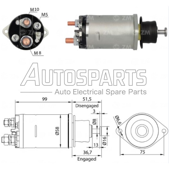 ZM809 - ZM, ΜΠΟΥΤΟΝ ΜΙΖΑΣ DELCO REMY 12V 