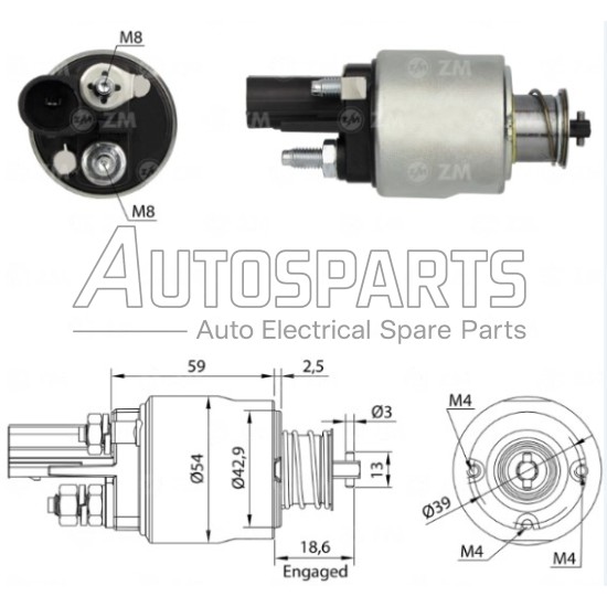 ZM1498 - ZM, ΜΠΟΥΤΟΝ ΜΙΖΑΣ VALEO 12V AUDI, SEAT, SKODA, VW