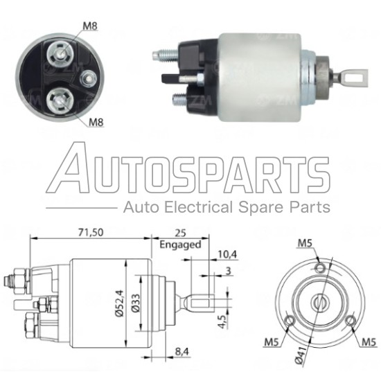 ZM4382 - ZM, ΜΠΟΥΤΟΝ ΜΙΖΑΣ BOSCH 12V CITROEN, FIAT, PEUGEOT