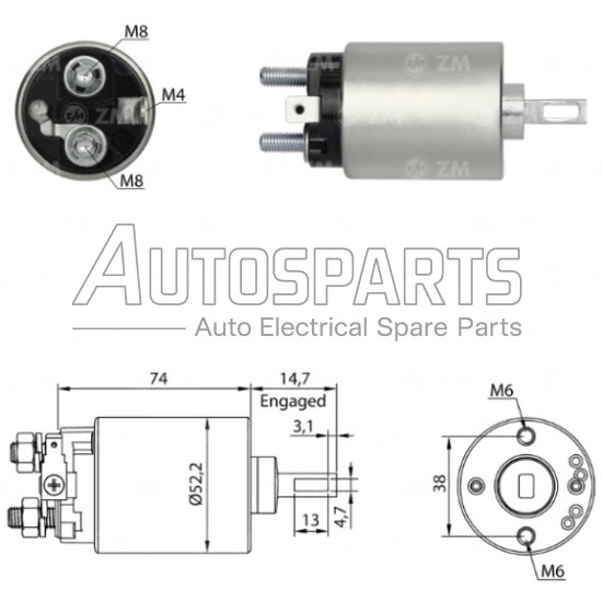 ZM684 - ZM, ΜΠΟΥΤΟΝ ΜΙΖΑΣ HITACHI 12V HONDA, ISUZU, NISSAN, OPEL