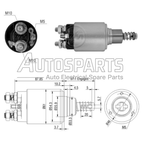 ZM1653 - ZM, ΜΠΟΥΤΟΝ ΜΙΖΑΣ BOSCH 12V JOHN DEERE