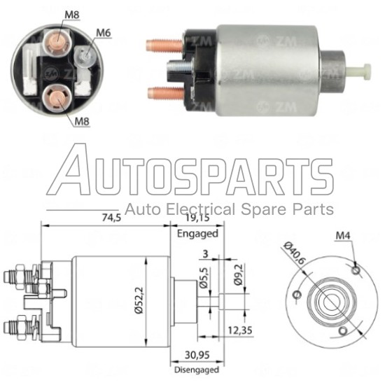 ZM2860 - ZM, ΜΠΟΥΤΟΝ ΜΙΖΑΣ DELCO REMY 12V 