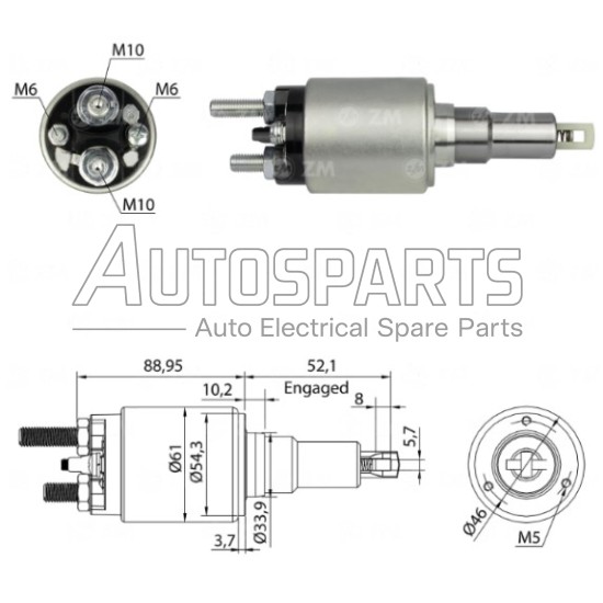 ZM3639 - ZM, ΜΠΟΥΤΟΝ ΜΙΖΑΣ BOSCH 24V ΜΑΚΡΥ ΕΜΒΟΛΟ