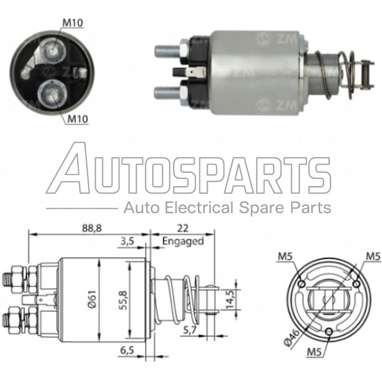 ZM655 - ZM, ΜΠΟΥΤΟΝ ΜΙΖΑΣ MARELLI 12V FIAT ΤΡΑΚΤΕΡ, IVECO DAILY