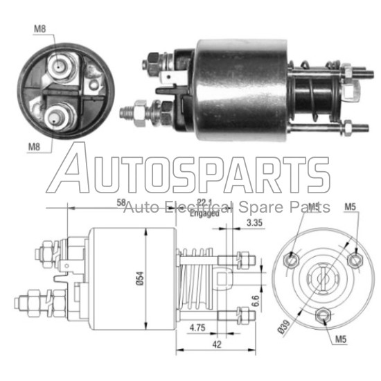 ZM6595 - ZM, ΜΠΟΥΤΟΝ ΜΙΖΑΣ MARELLI 12V FIAT BRAVA, BRAVO, CINQUECENTO, MAREA, PALIO, PUNTO, SEICENTO