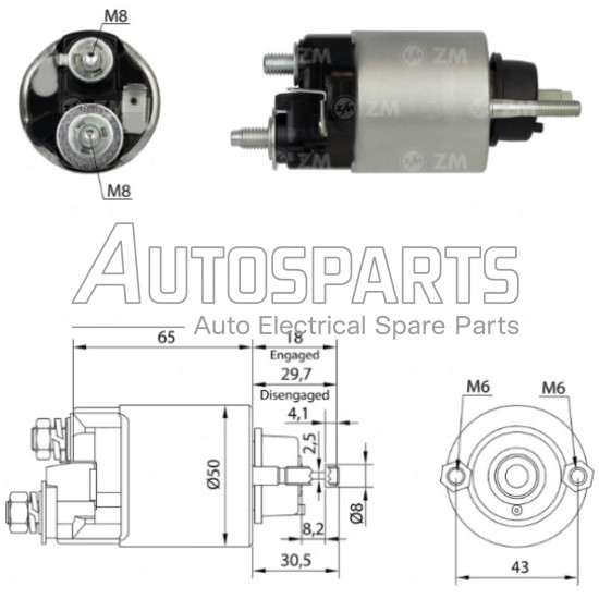 ZM705 - ZM, ΜΠΟΥΤΟΝ ΜΙΖΑΣ DENSO 12V DAIHATSU, MAZDA, PIAGGIO, TOYOTA