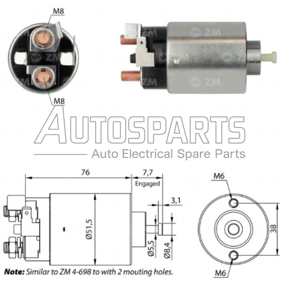 ZM698ZB - ZM, ΜΠΟΥΤΟΝ ΜΙΖΑΣ MITSUBISHI 12V HYUNDAI MAZDA