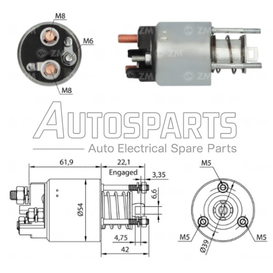 ZM395ZB - ZM, ΜΠΟΥΤΟΝ ΜΙΖΑΣ MARELLI 12V 