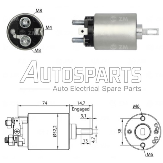 ZM684ZB - ZM, ΜΠΟΥΤΟΝ ΜΙΖΑΣ HITACHI 12V HONDA, ISUZU, NISSAN, OPEL