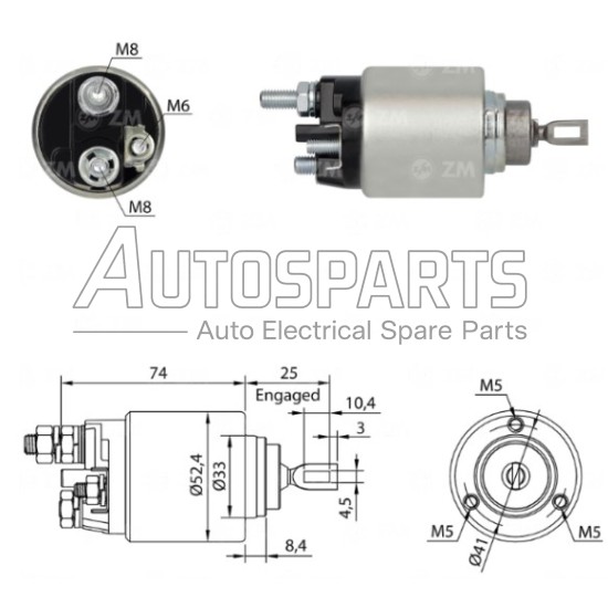 ZM1381 - ZM, ΜΠΟΥΤΟΝ ΜΙΖΑΣ BOSCH 12V ALFA ROMEO, FIAT, LANCIA, OPEL