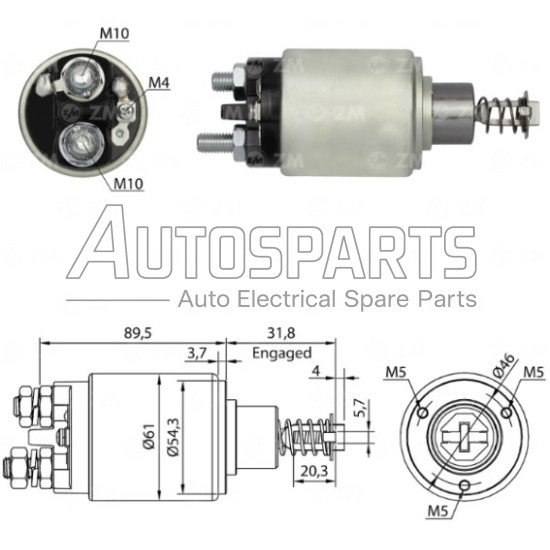 ZM538 - ZM, ΜΠΟΥΤΟΝ ΜΙΖΑΣ BOSCH 12V 3 ΤΡΥΠΕΣ 