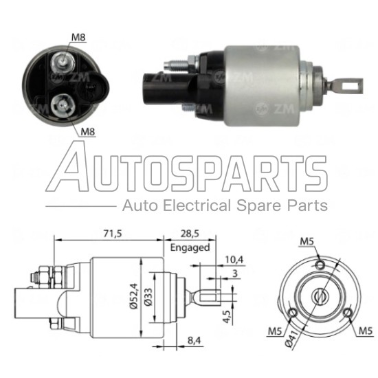 ZM8381 - ZM, ΜΠΟΥΤΟΝ ΜΙΖΑΣ BOSCH 12V AUDI, SEAT, SKODA, VW