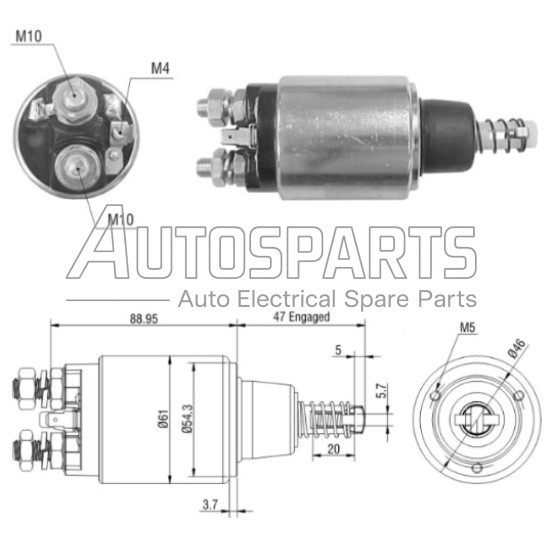 ZM6640 - ZM, ΜΠΟΥΤΟΝ ΜΙΖΑΣ BOSCH 12V NEW HOLLAND 
