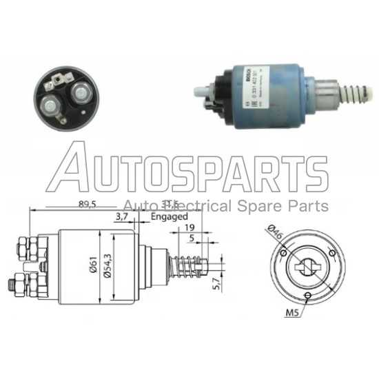 331402001 - BOSCH, ΜΠΟΥΤΟΝ ΜΙΖΑΣ BOSCH 12V 3 ΤΡΥΠΕΣ