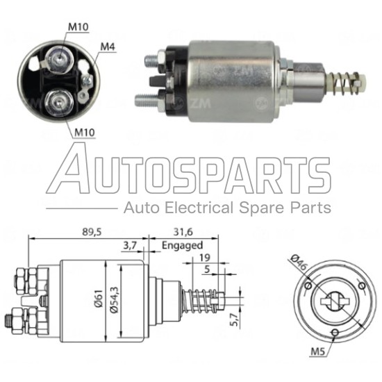ZM744 - ZM ,ΜΠΟΥΤΟΝ ΜΙΖΑΣ BOSCH 12V 3 ΤΡΥΠΕΣ 