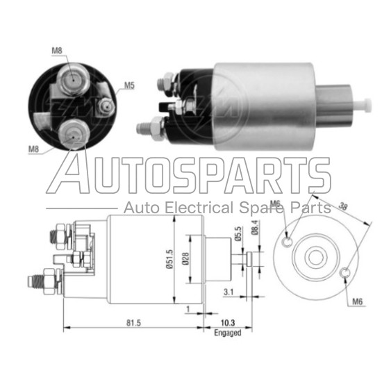 ZM1993ZB - ZM, ΜΠΟΥΤΟΝ ΜΙΖΑΣ MITSUBISHI 12V RENAULT