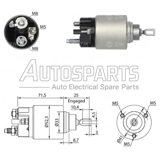 ZM377 - ZM, ΜΠΟΥΤΟΝ ΜΙΖΑΣ BOSCH 12V CITROEN, FIAT, PEUGEOT, VOLVO