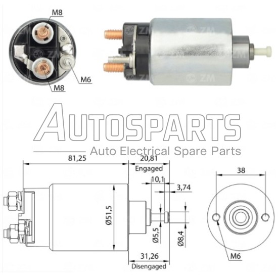 ZM1761 - ZM, ΜΠΟΥΤΟΝ ΜΙΖΑΣ FORD 12V 
