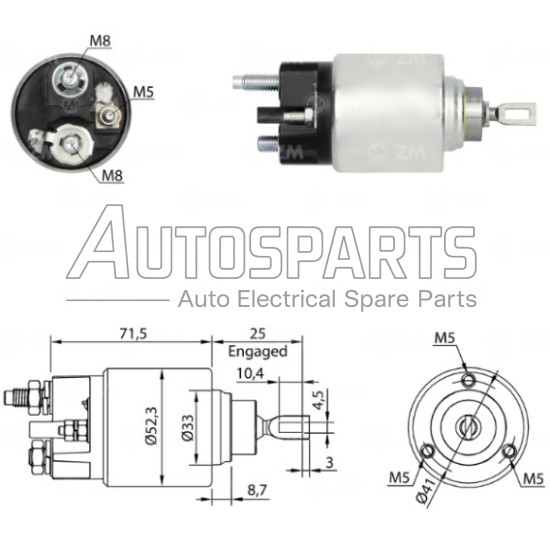 ZM376 - ZM, ΜΠΟΥΤΟΝ ΜΙΖΑΣ BOSCH 12V CITROEN, FIAT, LANCIA, PEUGEOT