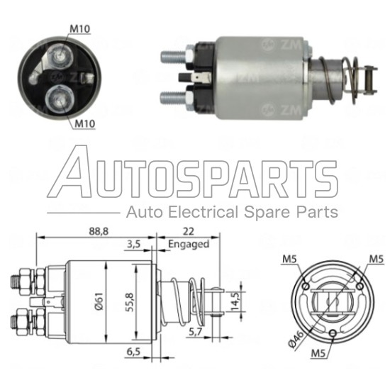 ZM655ZB - ZM, ΜΠΟΥΤΟΝ ΜΙΖΑΣ MARELLI 12V FIAT ΤΡΑΚΤΕΡ, IVECO DAILY
