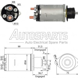 ZM805ZB - ZM, ΜΠΟΥΤΟΝ ΜΙΖΑΣ DELCO REMY 12V BOBCAT, CLARK, CUMMINS, PERKINS