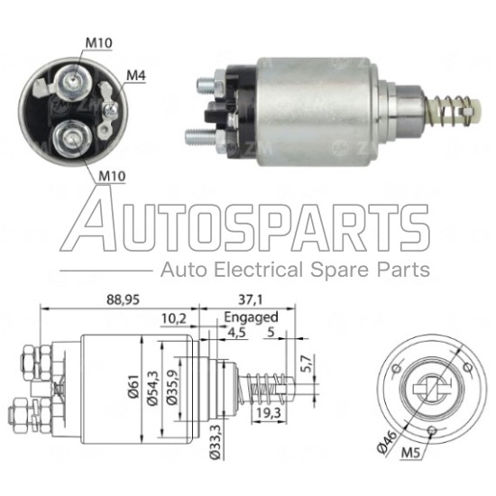 ZM544 - ZM, ΜΠΟΥΤΟΝ ΜΙΖΑΣ BOSCH 12V 3 ΤΡΥΠΕΣ 