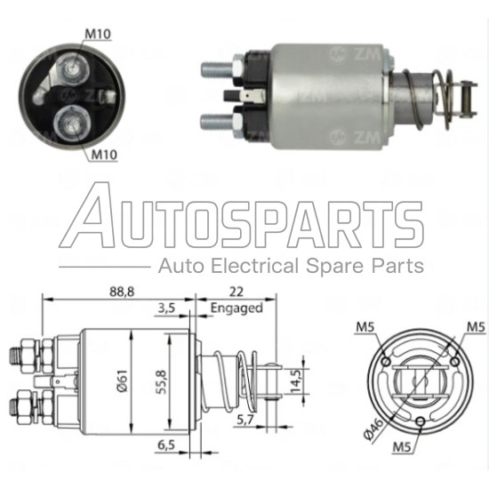 4.6142.9 - GEBE, ΜΠΟΥΤΟΝ ΜΙΖΑΣ MARELLI 12V FIAT ΤΡΑΚΤΕΡ, IVECO DAILY